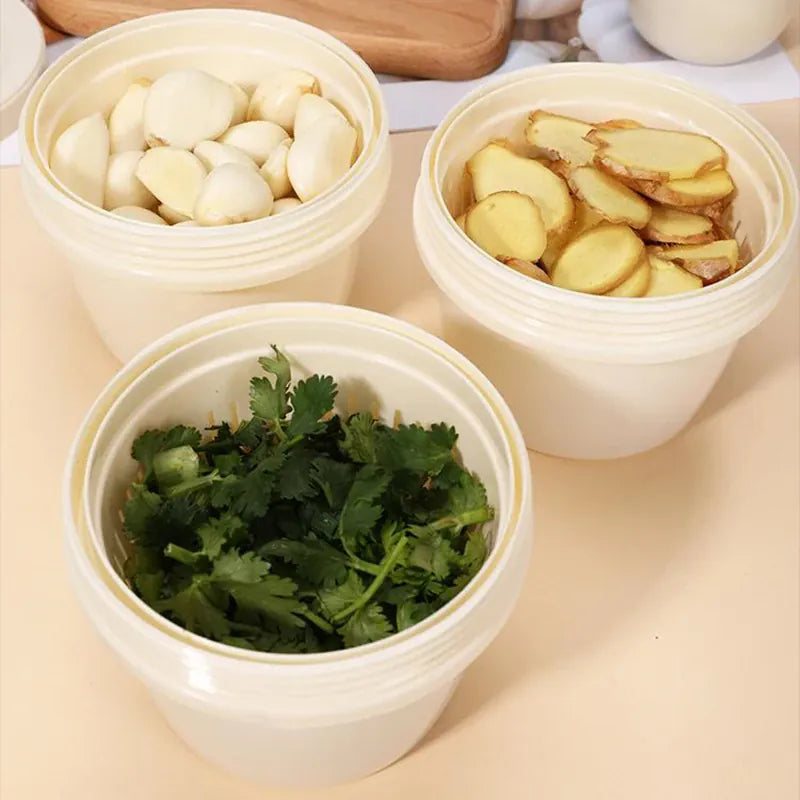 Bac de Rangement Frigo Hermétique pour Oignons Ail et Gingembre