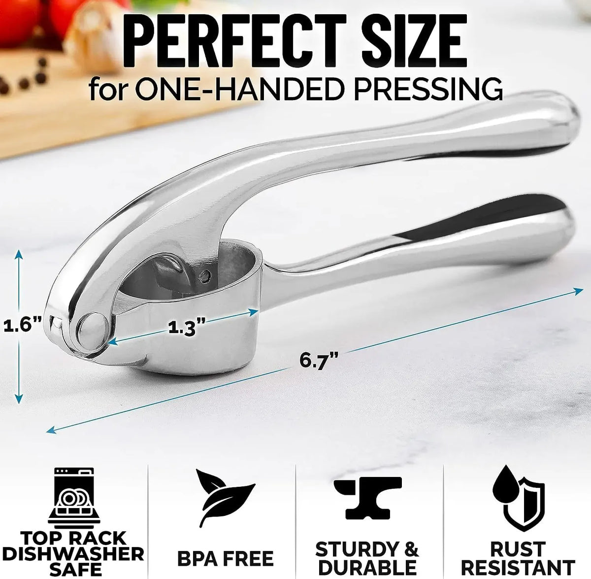 Presse-Ail Zinc Manuel Rocker avec Eplucheur et Chopper presseail