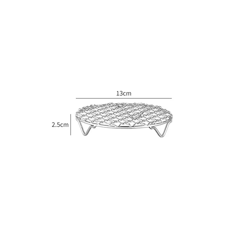 Grille Inox Air Fryer Rond Empilable - Rack de Cuisson Anti-corrosion Air Fryer