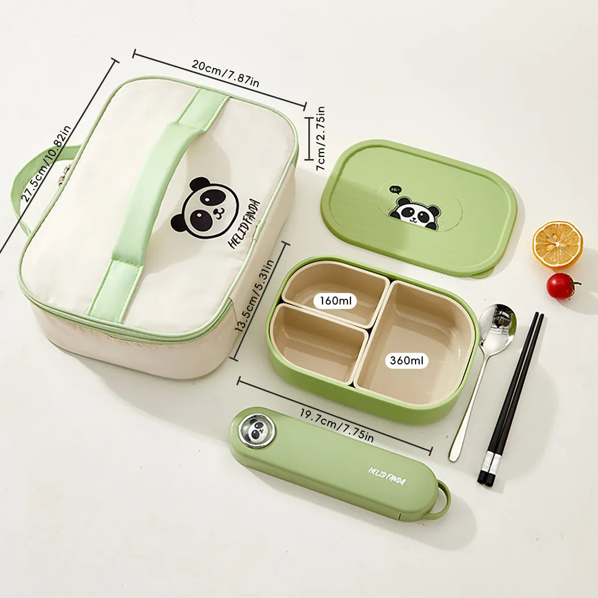 Ensemble Bento pour Enfant avec Sac Isotherme et Couverts Bento