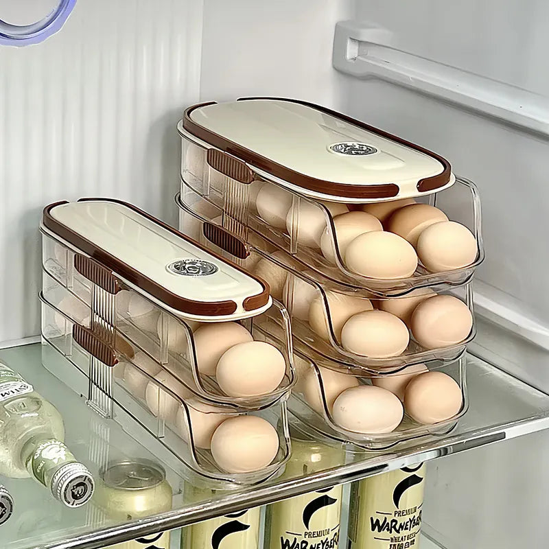 Boîte de Rangement Frigo pour Œufs 24 Pièces avec Poignée Ergonomique