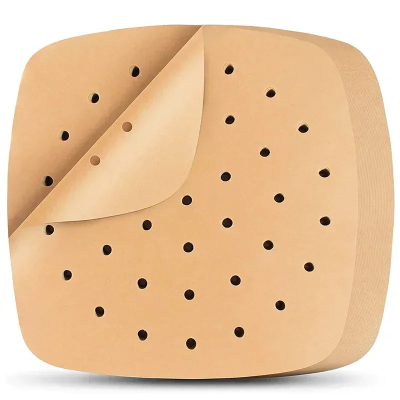Papier Cuisson Air Fryer Jetable Carré Perforé - Lot de 100 Pièces Air Fryer