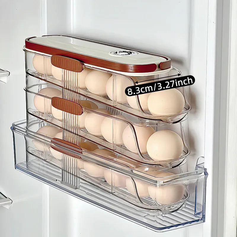 Boîte de Rangement Frigo pour Œufs 24 Pièces avec Poignée Ergonomique
