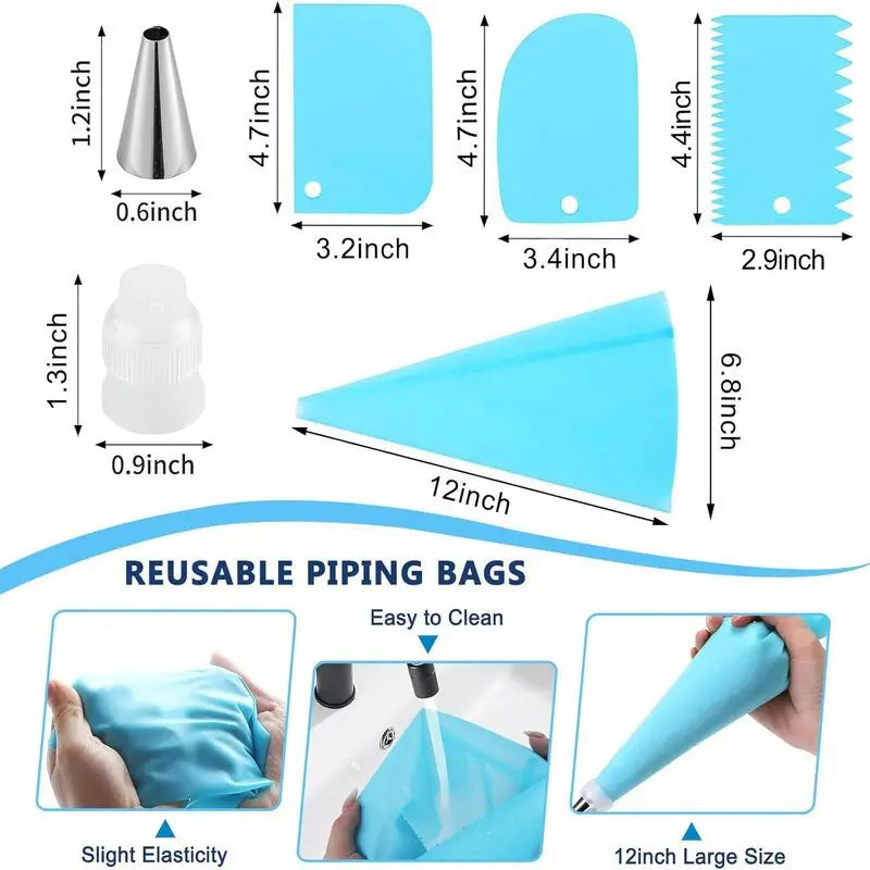 Set de 34 Douilles en Acier Inoxydable pour Décoration de Gâteaux douillepoche