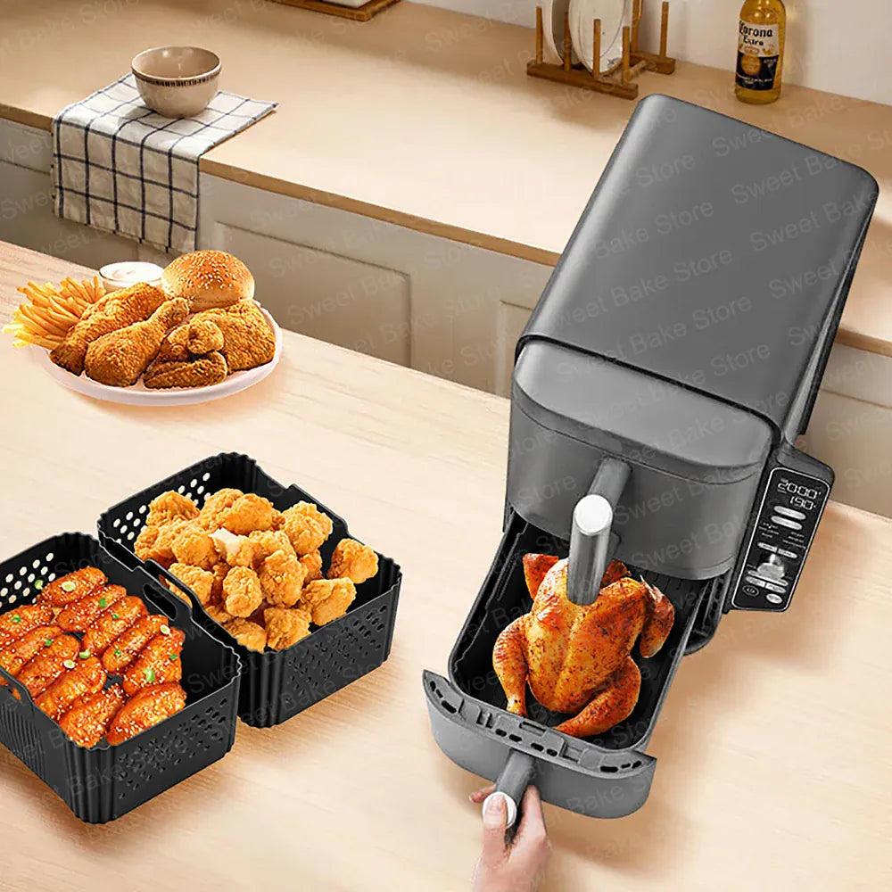 Moules Silicone Air Fryer Réutilisables Lot de 2 Antiadhésifs Air Fryer