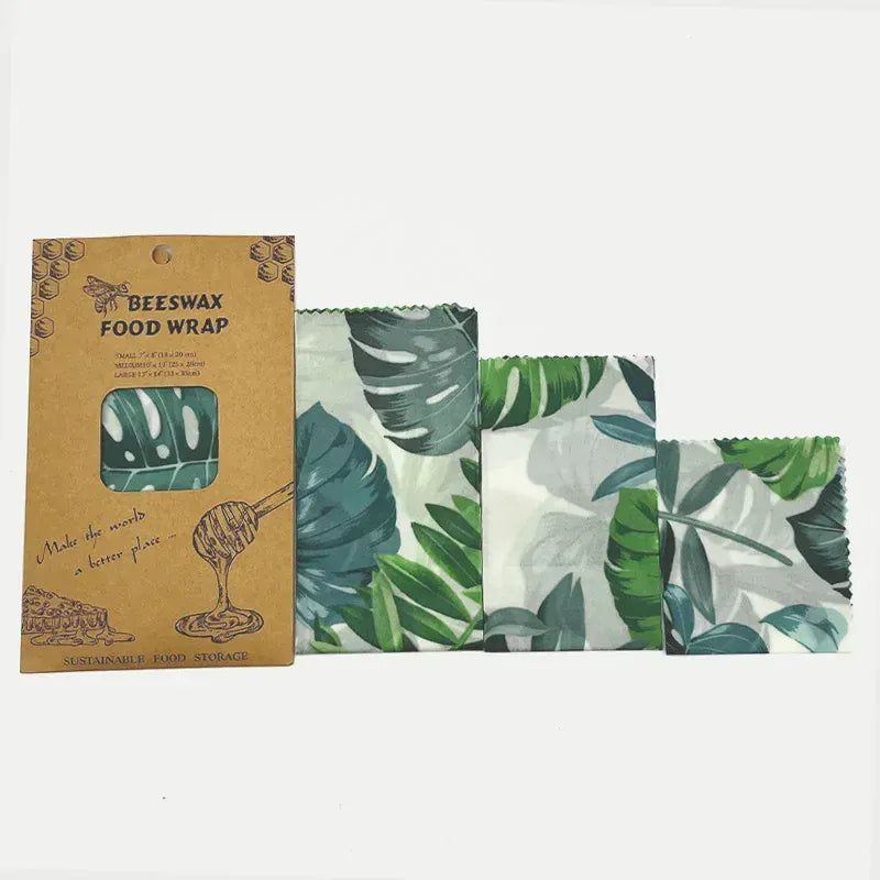 Film Alimentaire Réutilisable Cire d'Abeille Lot de 3 Pièces far