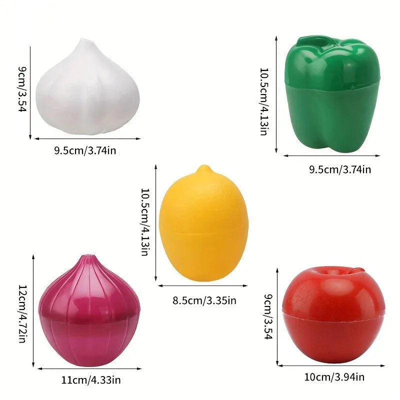 Boîte Hermétique Design Fruits et Légumes | Lot de 4 Pièces