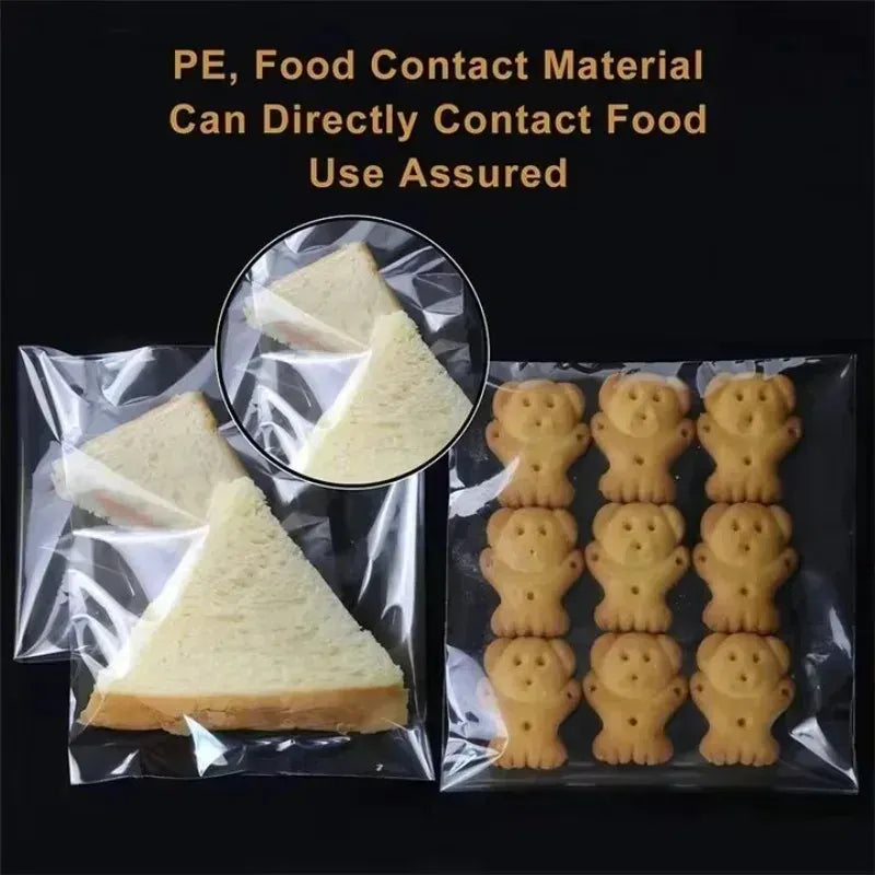 Sachets Zip Alimentaires Transparent Resealables - Lot de 100 pièces