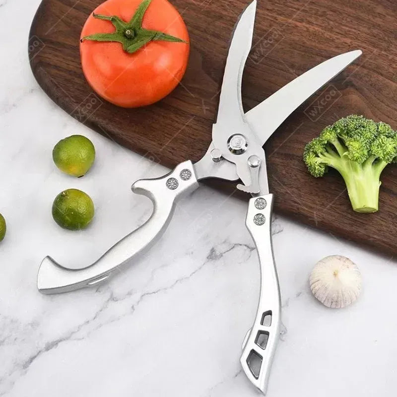 Ciseaux de cuisine multifonctions en inox pour découpe de viandes ciseaux