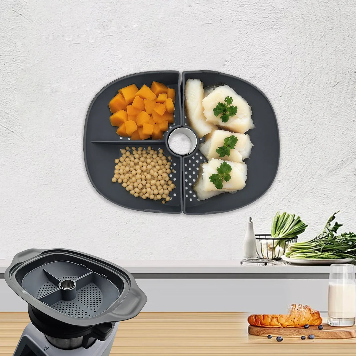 Accessoire Monsieur Cuisine Panier Vapeur Silicone - Compatible Connect Smart Trend Monsieur Cuisine