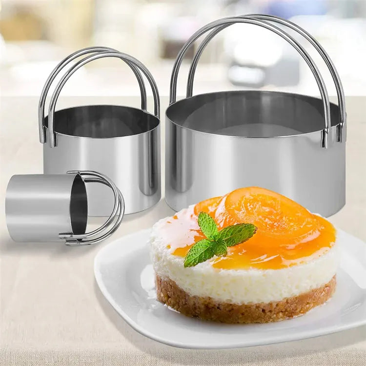 Emporte-pièces à biscuits en acier inoxydable - Set de 5 cercles avec poignée emportepieces