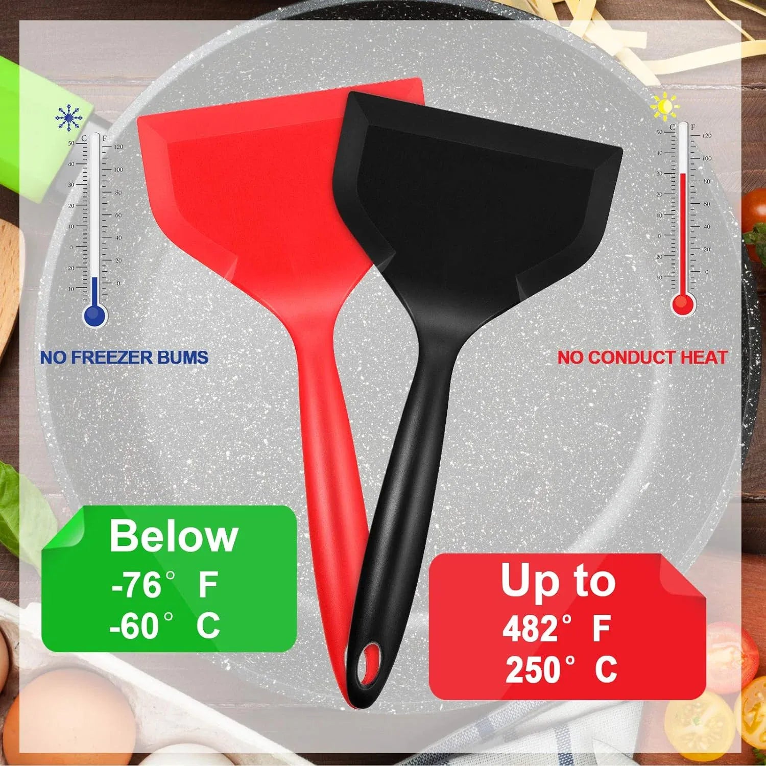 Spatule Silicone Large Flexible | 2 Pièces Résistante à la Chaleur spatule en silicone