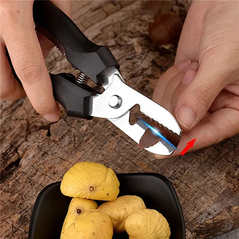 Ciseaux de cuisine multifonctions en acier pour éplucher châtaignes ciseaux