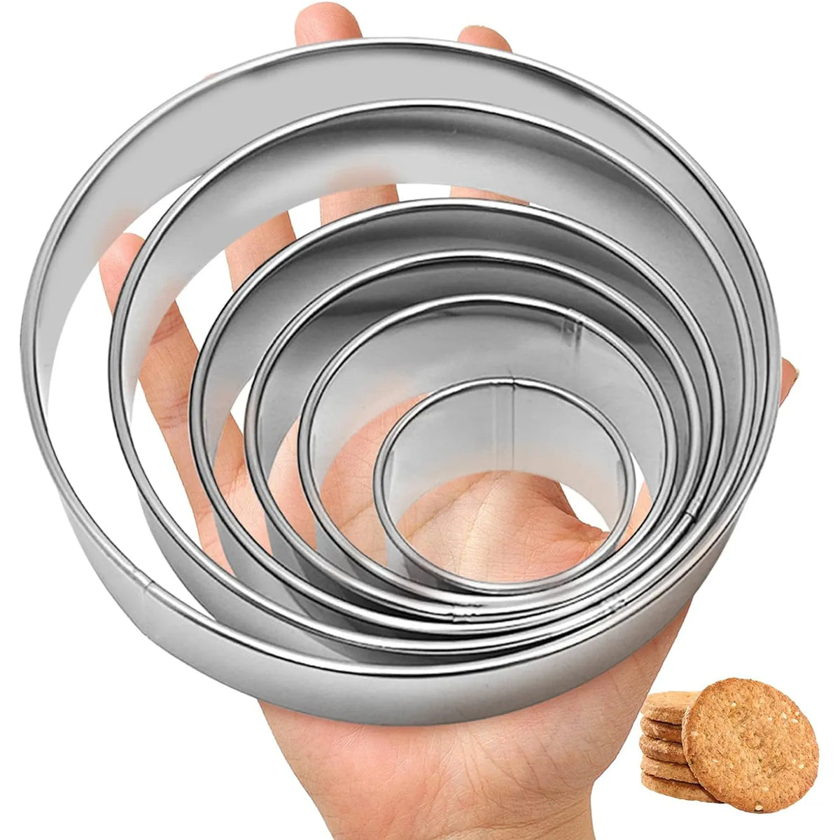 Emporte-pièces en Acier Inoxydable - Set de 6 Ronds pour Pâtisserie emportepieces