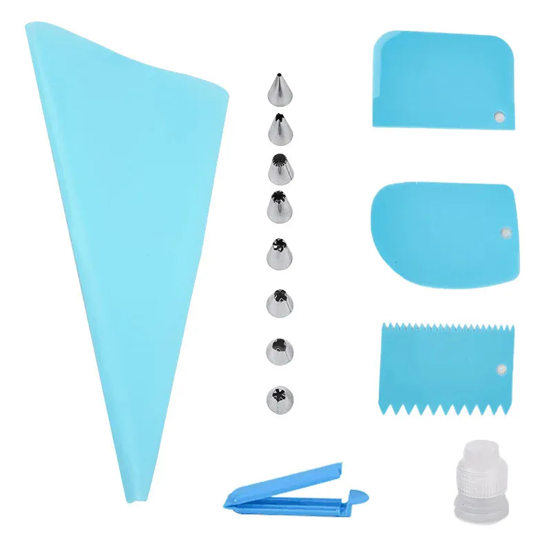 Kit de Décoration de Gâteaux 14 pièces - Douilles et Poches en Silicone douillepoche