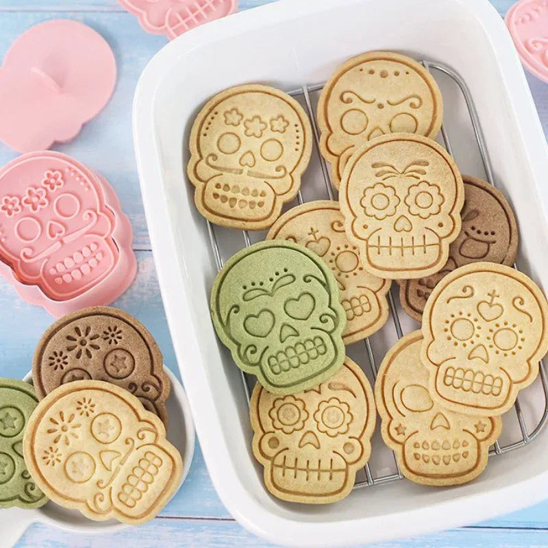 Emporte-pièces en Silicone 10 pièces - Motifs de Crânes Halloween emportepieces