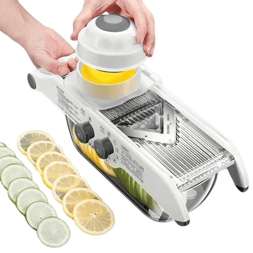 Mandoline Réglable Multifonctionnelle avec Panier - Coupe Légumes et Fruits Mandoline