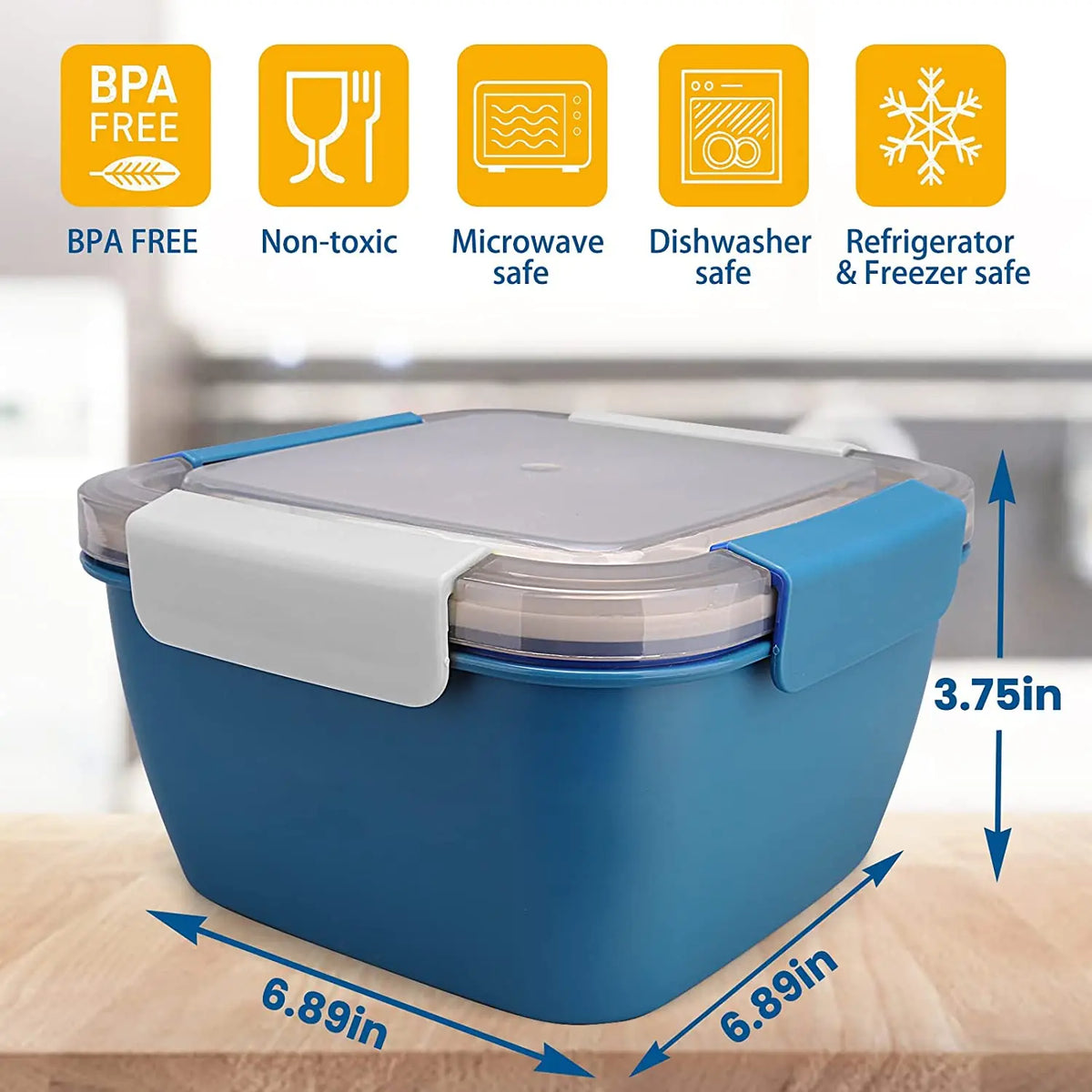 Bento à 2 Étages avec Compartiments Hermétiques - 1000 à 1500ml Bento