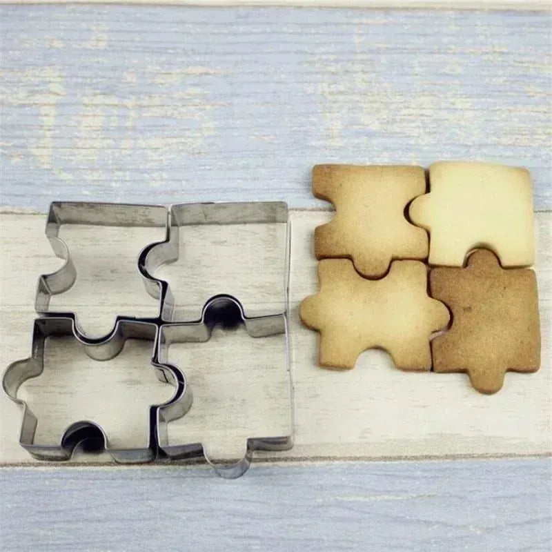 Emporte-pièces Puzzle en Acier Inoxydable - Set de 4 Pièces pour Biscuits emportepieces