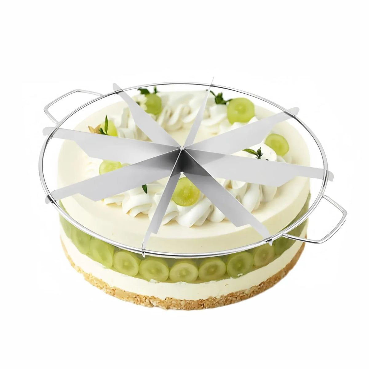 Coupe-gâteau en acier inoxydable - Marqueur de portions pour 10 parts
