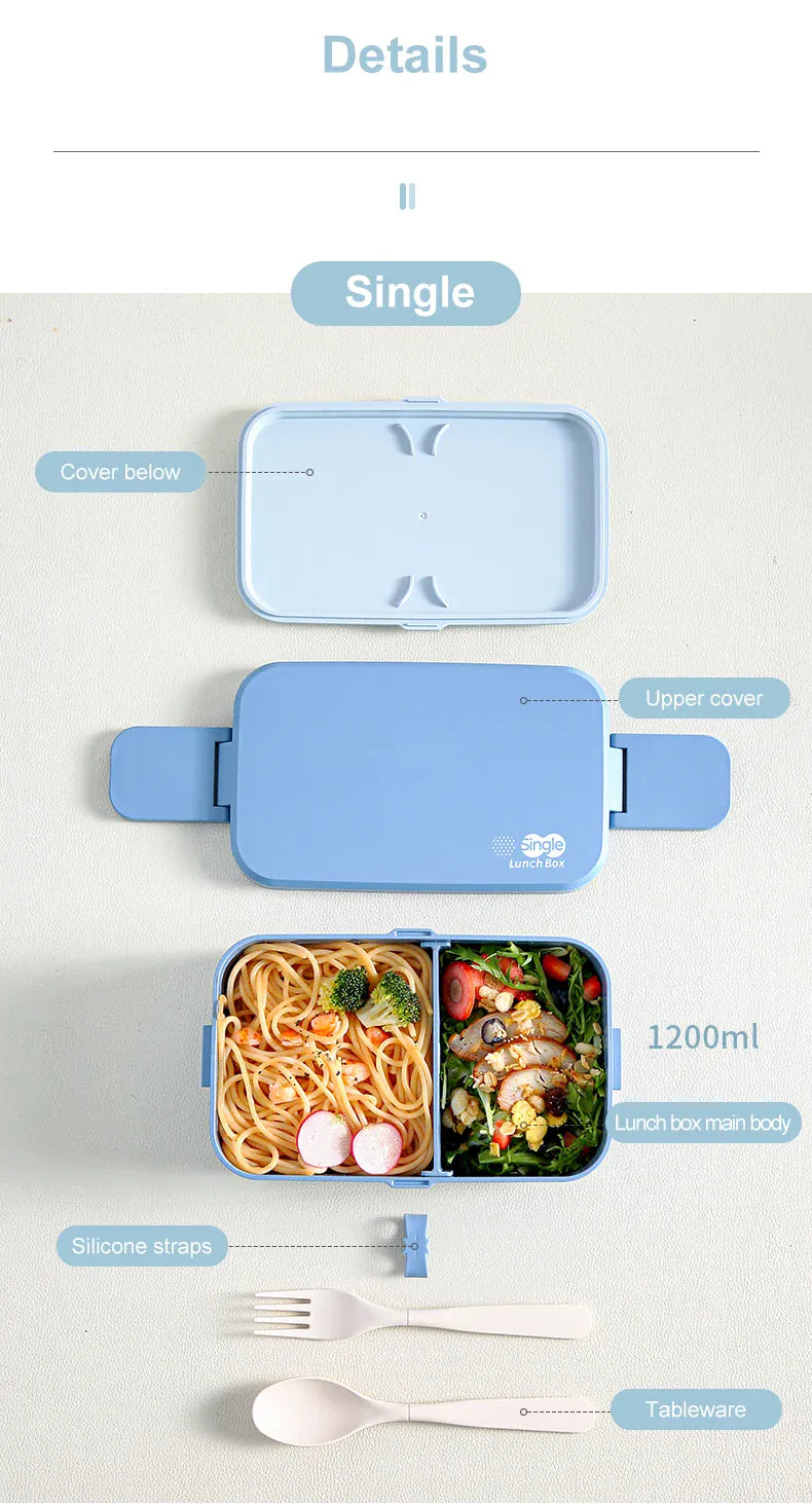 Bento 2 Étages Bambou 760ml + 1200ml | Micro-ondable et Compartimenté Bento