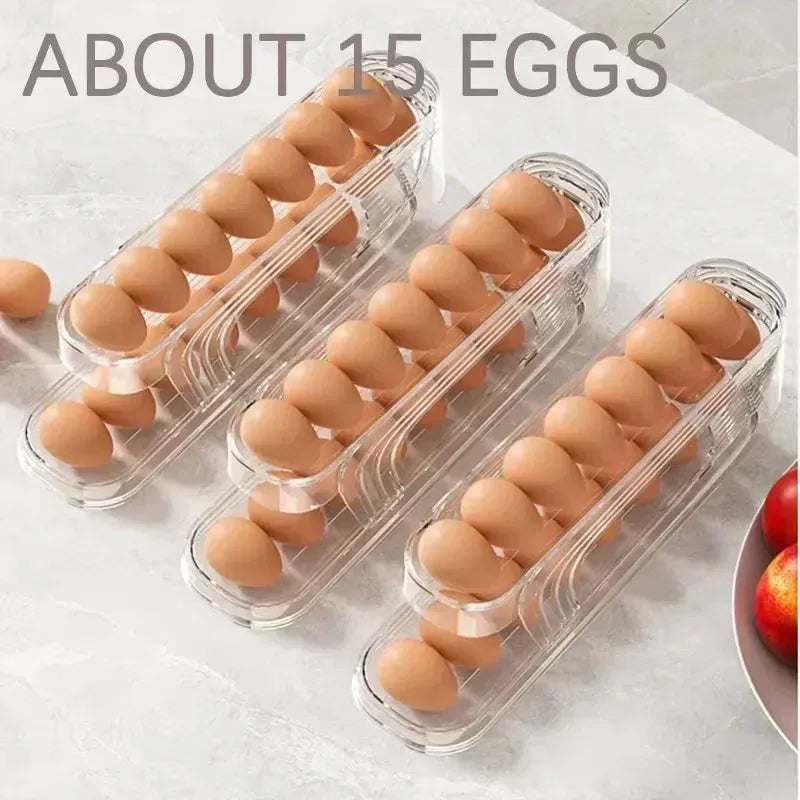 Organiseur Frigo Range-Œufs à Rouleau 12 Œufs - Empilable et Pratique