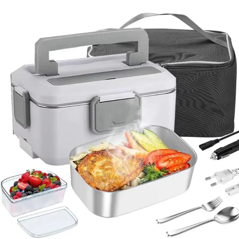 Lunch Box Électrique 90 W — Cuve Inox 304, 2,5 L, Double Tension 220 V / 12 V lunchboxchauf
