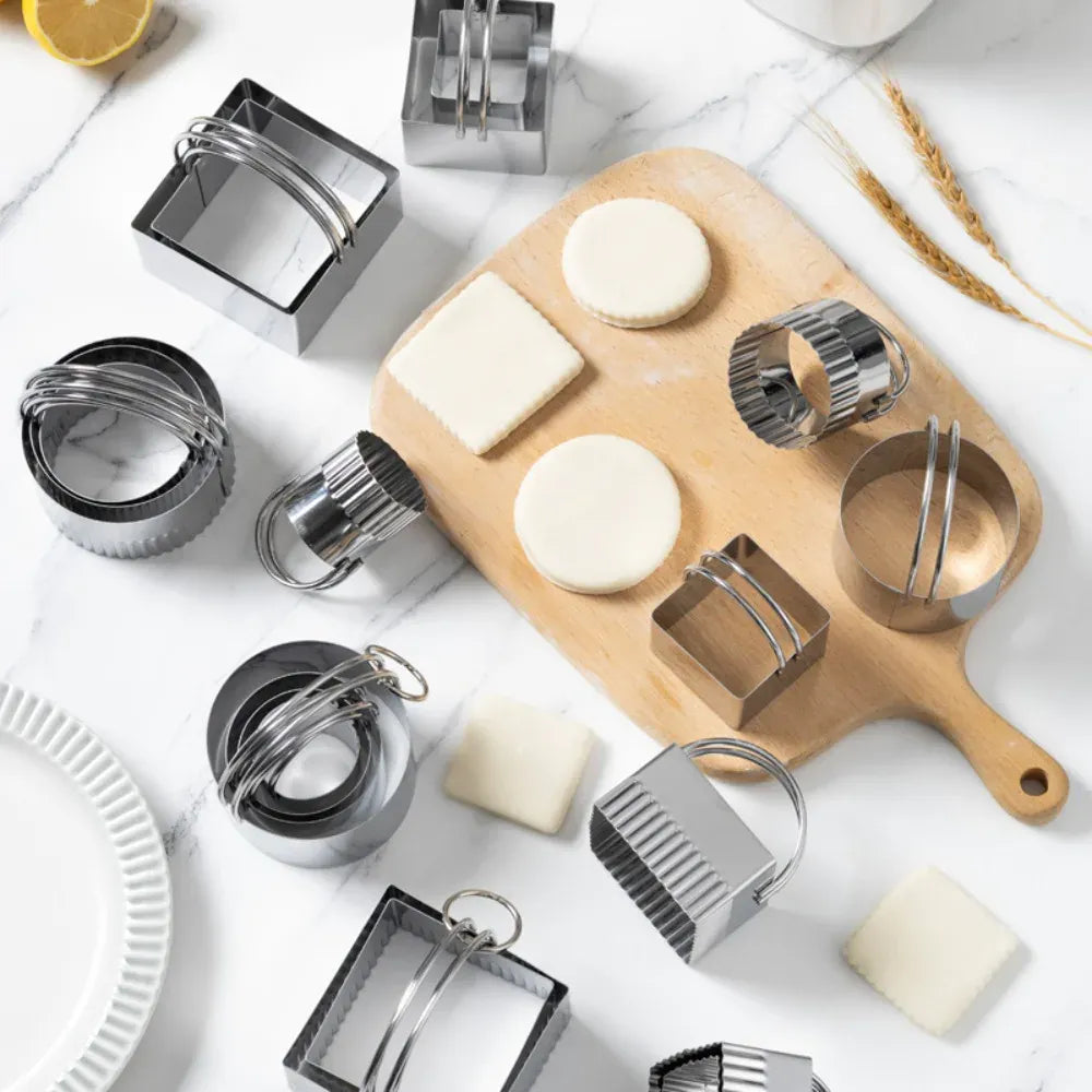 Set de 5 Emporte-Pièces Ronds et Carrés en Acier Inoxydable emportepieces