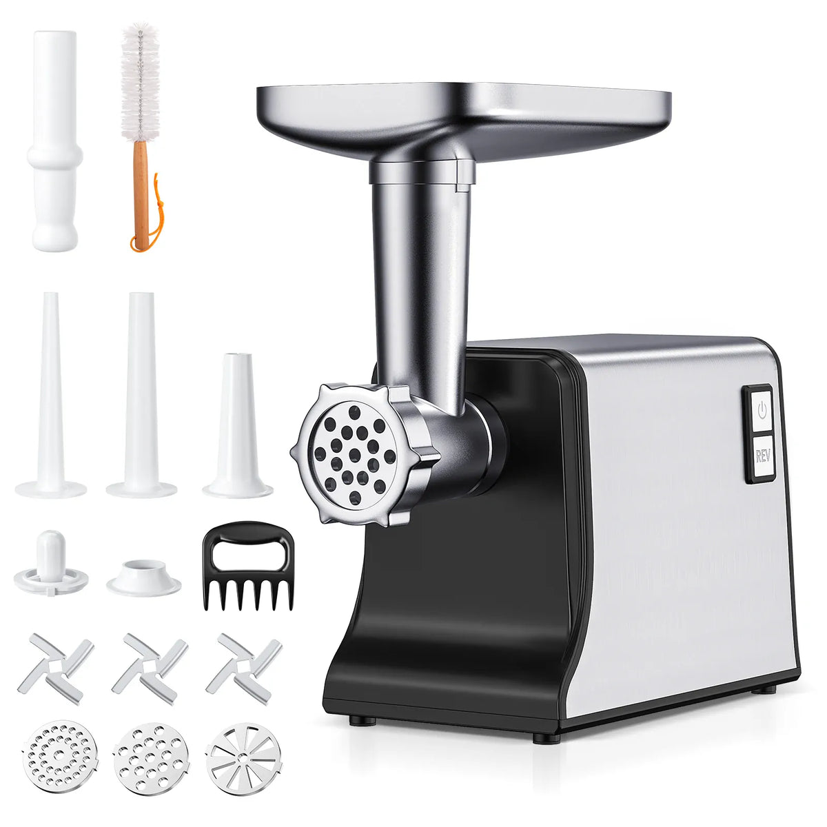 Hachoir Électrique Multifonction 3000W — 3 Lames, 3 Plaques, Saucisses & Kubbe Hachoirs à Viande