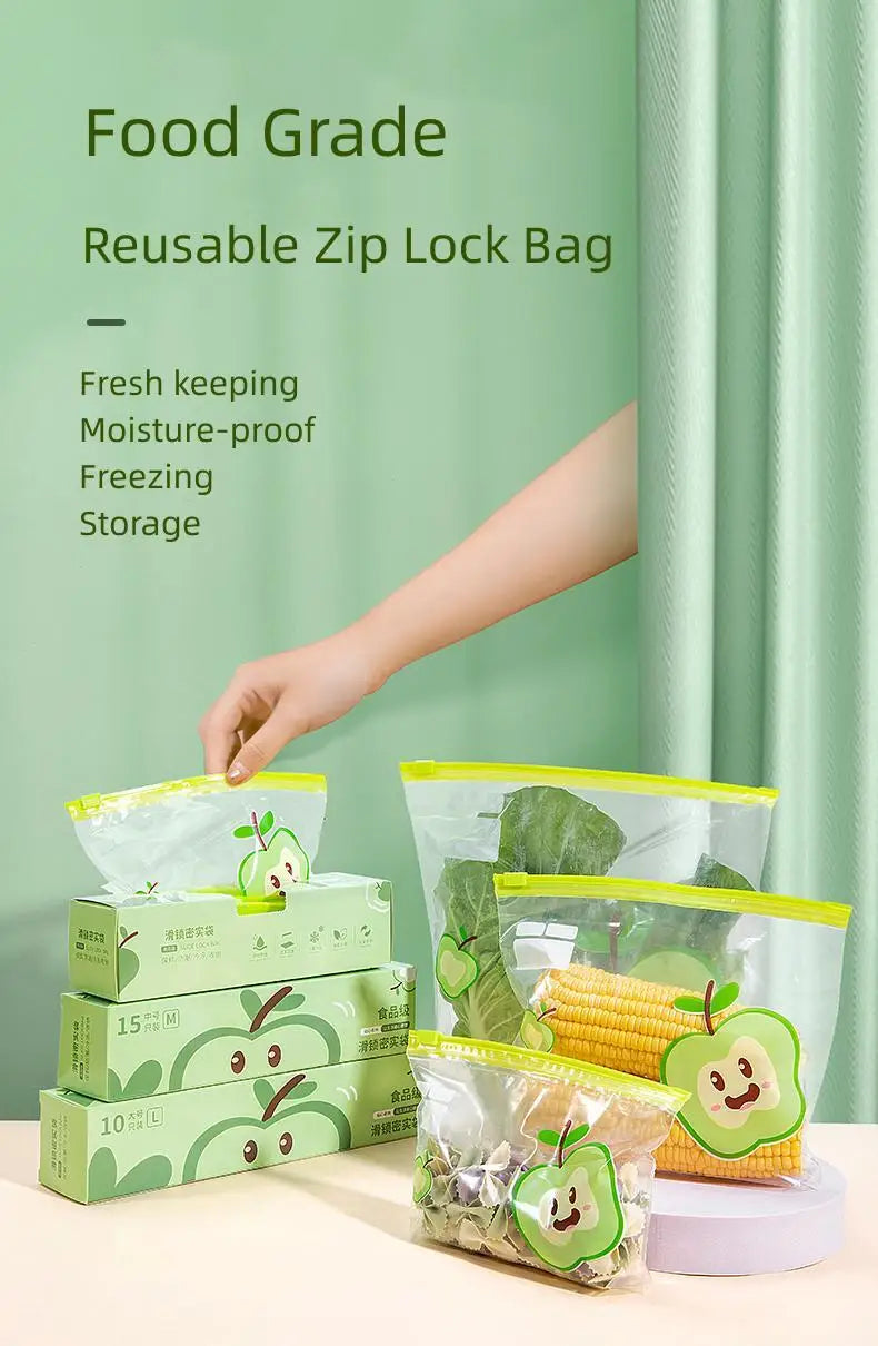 Sachets Zip Alimentaires Réutilisables - Lot de 30 pièces Hermétiques