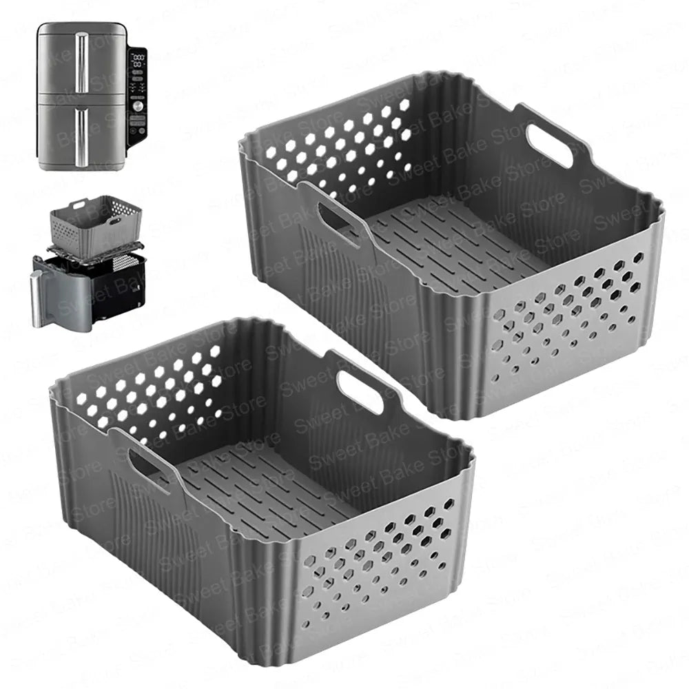 Moules Silicone Air Fryer Réutilisables Lot de 2 Antiadhésifs Air Fryer