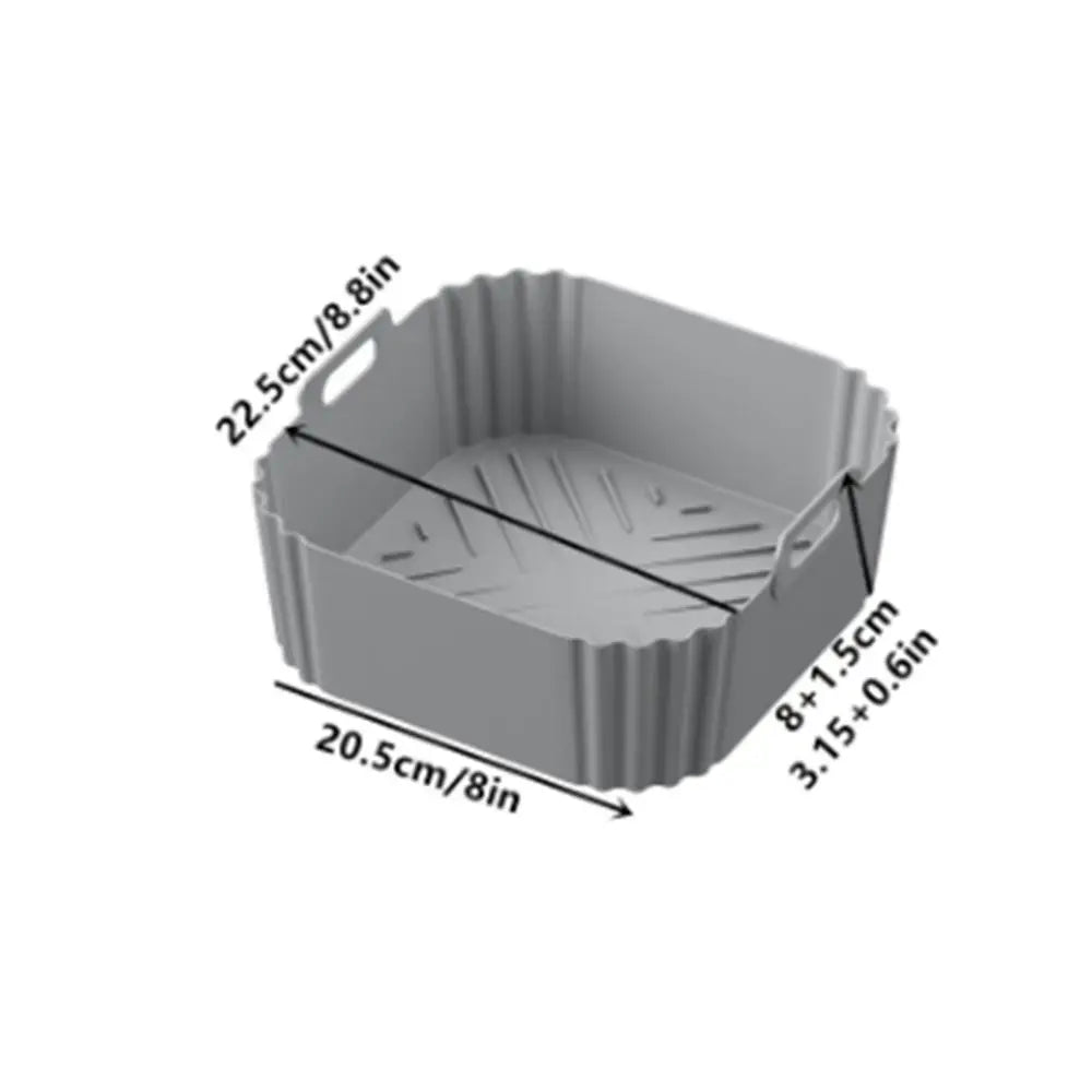 Moule Silicone Air Fryer Carré Réutilisable 55-62L avec Poignée Air Fryer