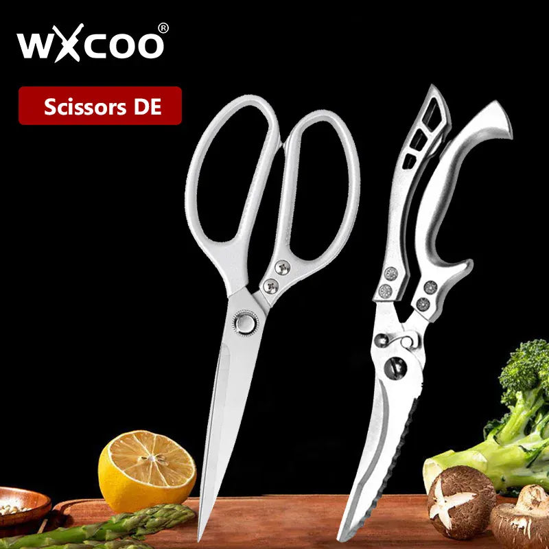 Ciseaux de cuisine multifonctions en inox pour découpe de viandes ciseaux