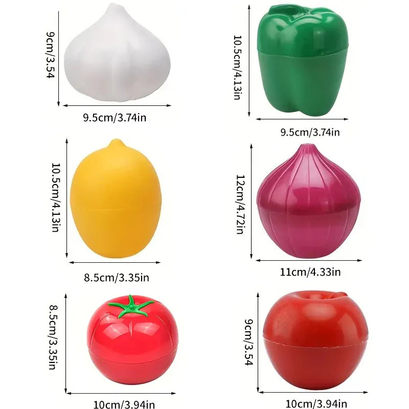 Boîte Hermétique Design Fruits et Légumes | Lot de 4 Pièces