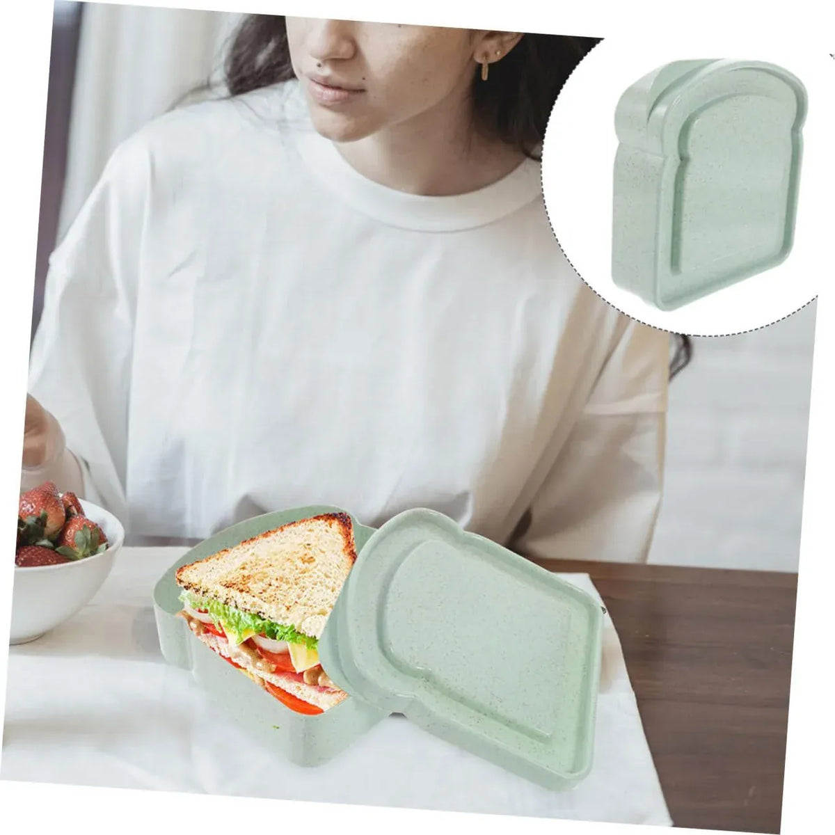 Porte-Sandwich en Bambou | Boîte Hermétique Originale Polyvalente lunchbox