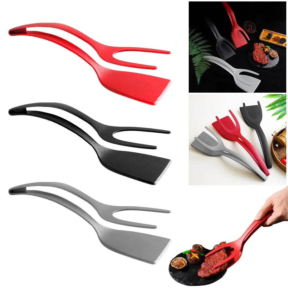 Spatule Silicone 2 en 1 Antidérappante pour œufs et crêpes spatule en silicone