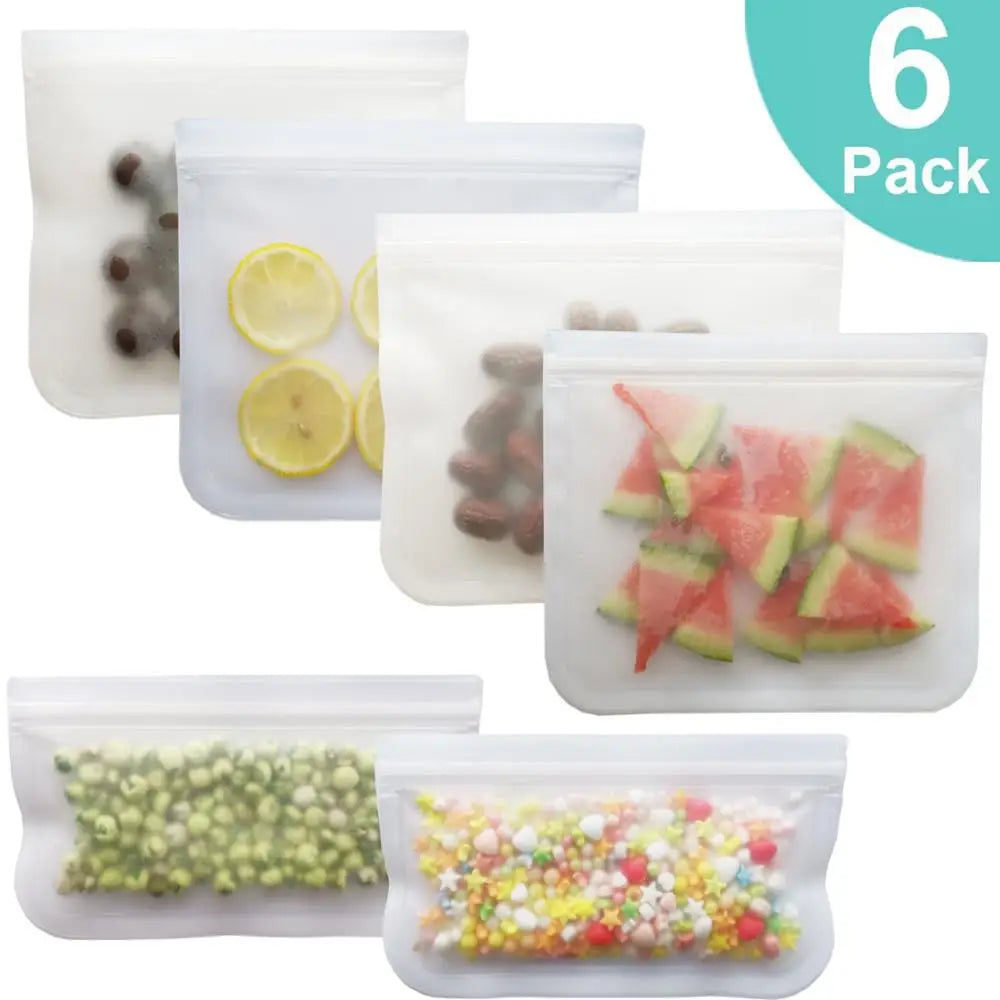 Sachets Silicone Réutilisables Anti-Fuite - Lot de 7 Pièces 25x30cm