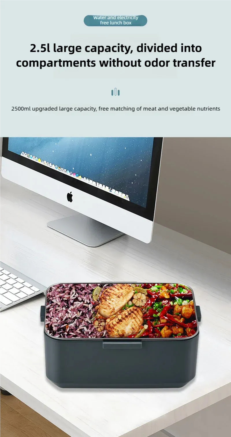 LunchBox Électrique Chauffante 3,5 L — Inox 304, 90 W, 220 V / 12-24 V Voiture lunchboxchauf