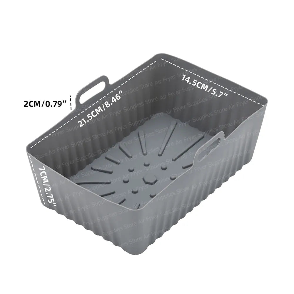Moule Silicone Réutilisable pour Friteuse Rectangulaire - Lot de 2 Air Fryer