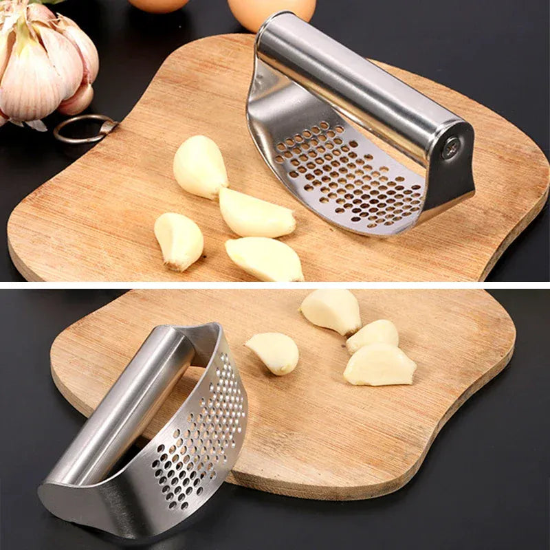 Presse-Ail Inox Manuel avec Presse-Gingembre et Rocker presseail