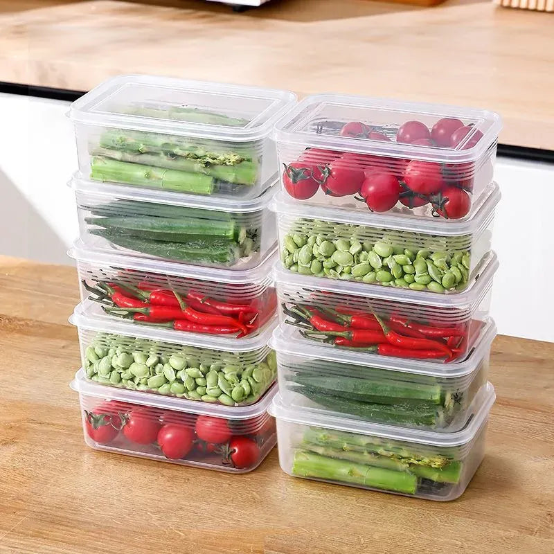 Boîte Organisateur Transparent de Conservation 5 Pièces Rangement Frigo