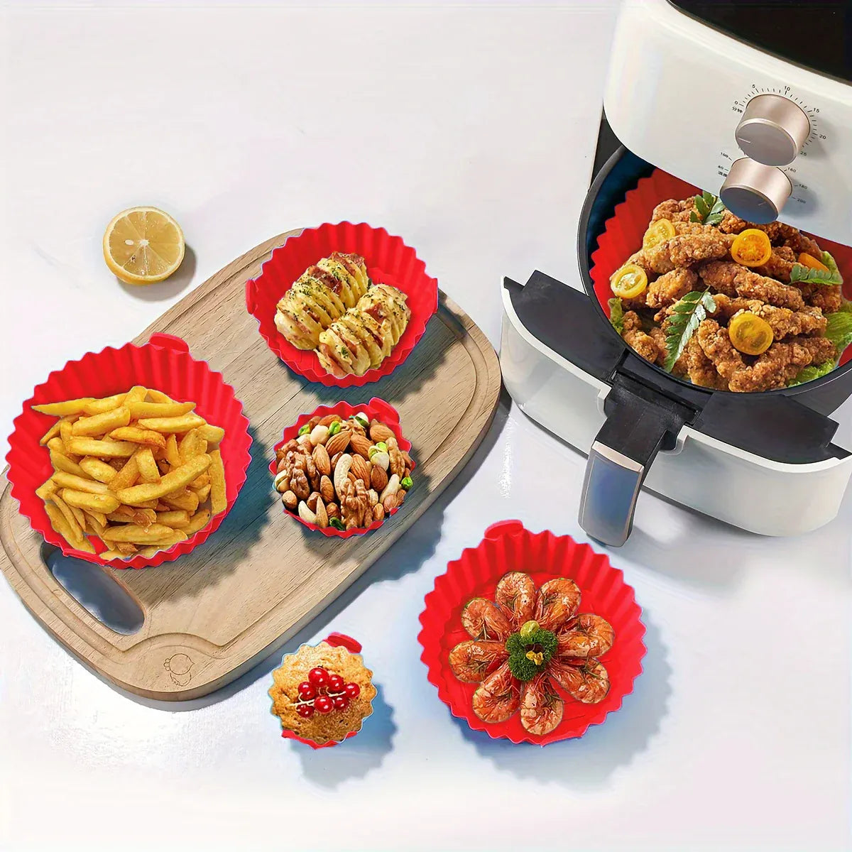 Kit Accessoires Silicones Air Fryer - Lot de 6 Pièces Réutilisables Air Fryer