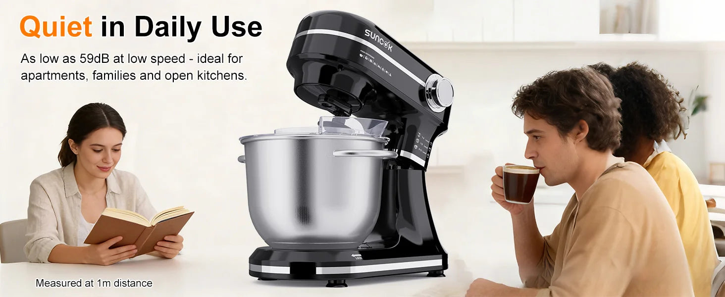 Robot pâtissier silencieux en cuisine