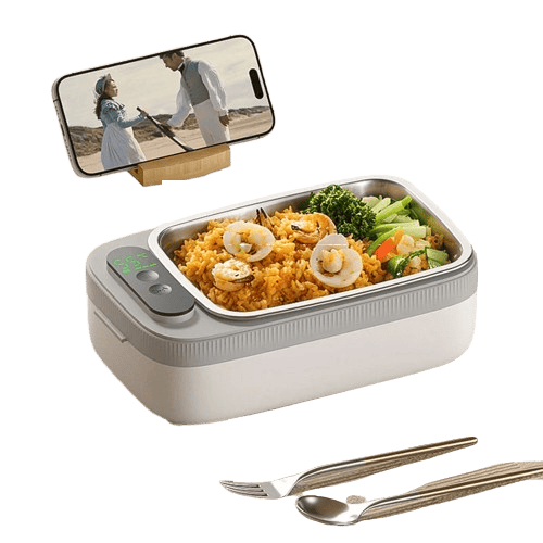 Lunch Box Chauffante Sans Fil 14000mAh — Bac Inox 304 1L, 4 Températures, Minuterie lunchboxchauf
