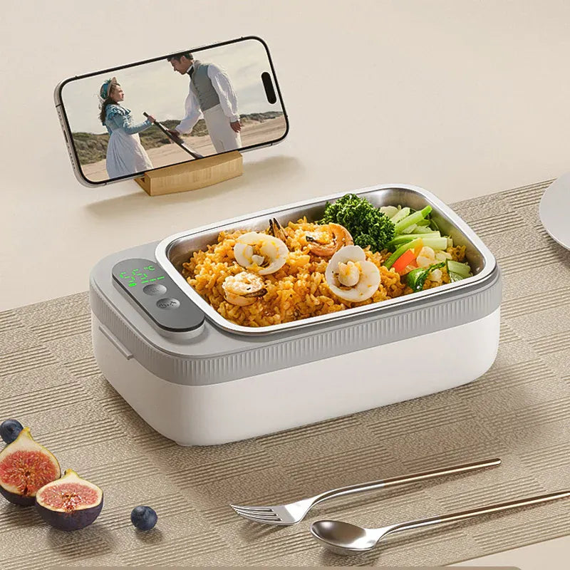 Lunch Box Chauffante Sans Fil 14000mAh — Bac Inox 304 1L, 4 Températures, Minuterie lunchboxchauf