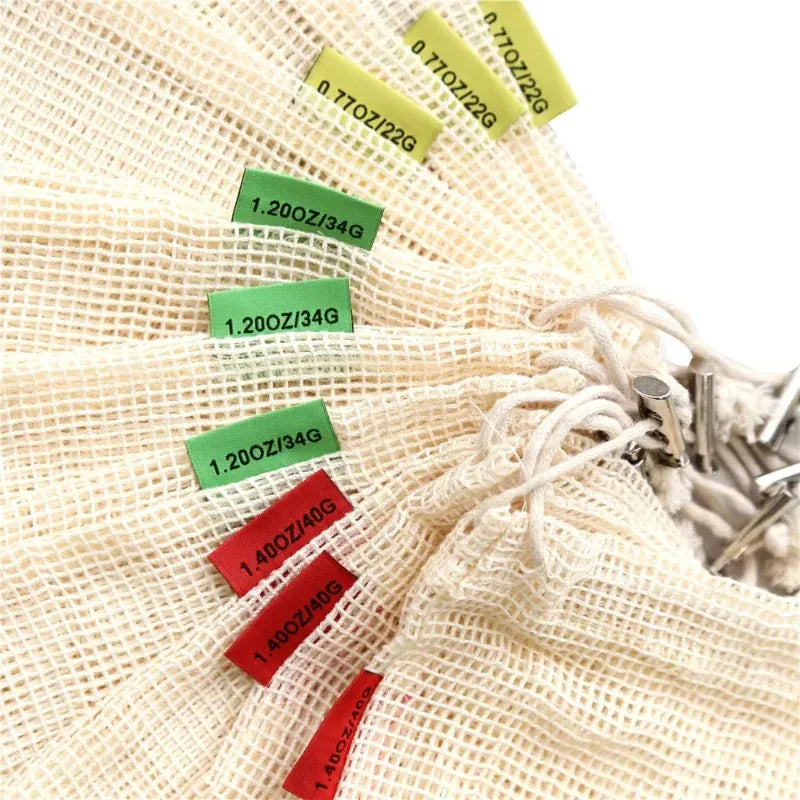 Sacs Filet en Coton Bio - Réutilisables et Écologiques - Lot de 5
