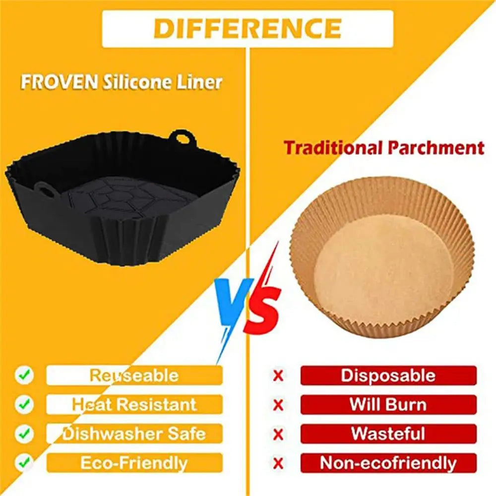 Moule Silicone Réutilisable Air Fryer Carré - 1 Pièce Air Fryer