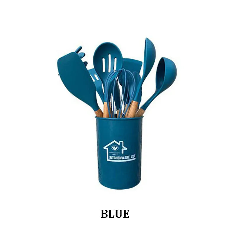 Set Ustensiles Silicone 12 pièces Cuisine | Résistants à la chaleur spatule en silicone