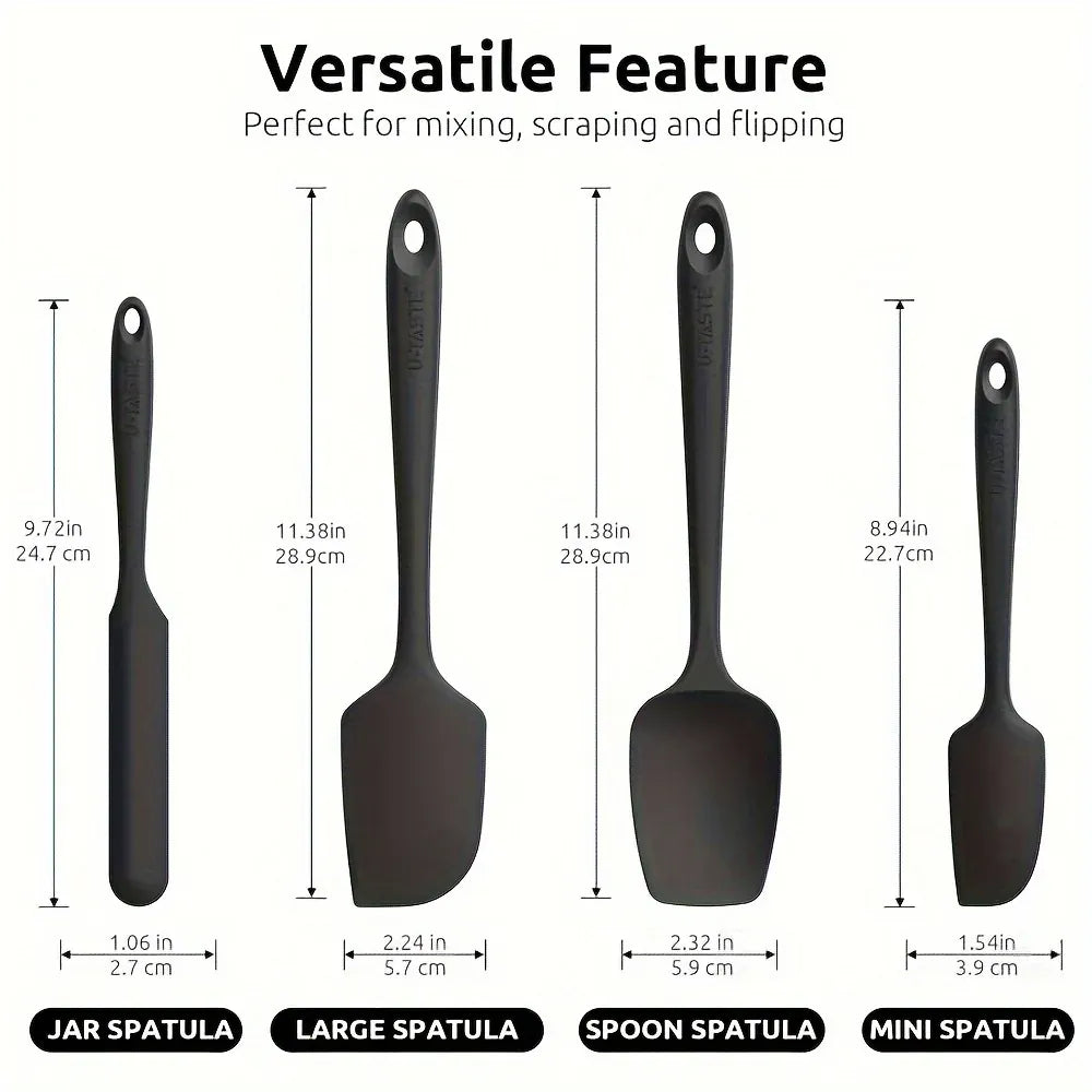Set Spatules Silicone 4 pièces Résistantes à la Chaleur pour Cuisine spatule en silicone