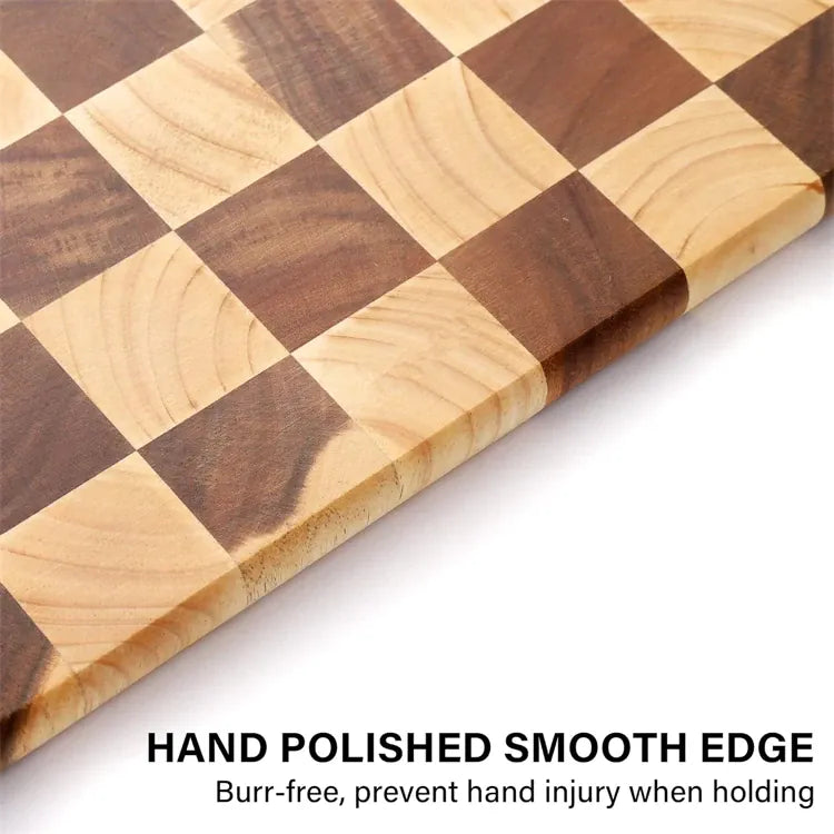 Planche à Découper Bois Motif Damier – 3 Tailles, 2,8 cm planche a decouper en bois